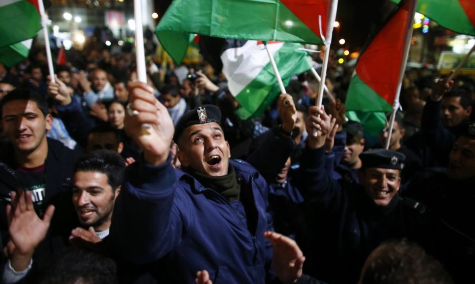 Jungtinių Tautų sprendimą Palestina sutiko su didžiuliu džiaugsmu