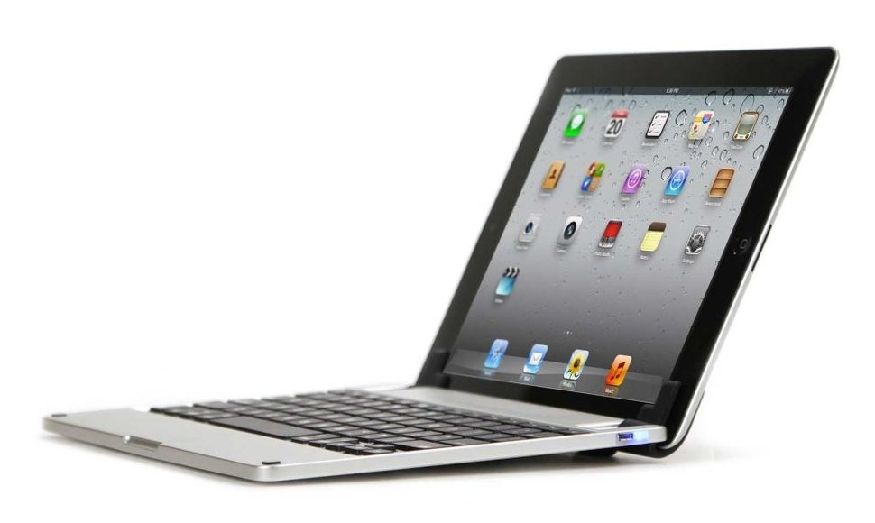 „Brydge“ dėklas paverčia „iPad“ nešiojamuoju kompiuteriu. 