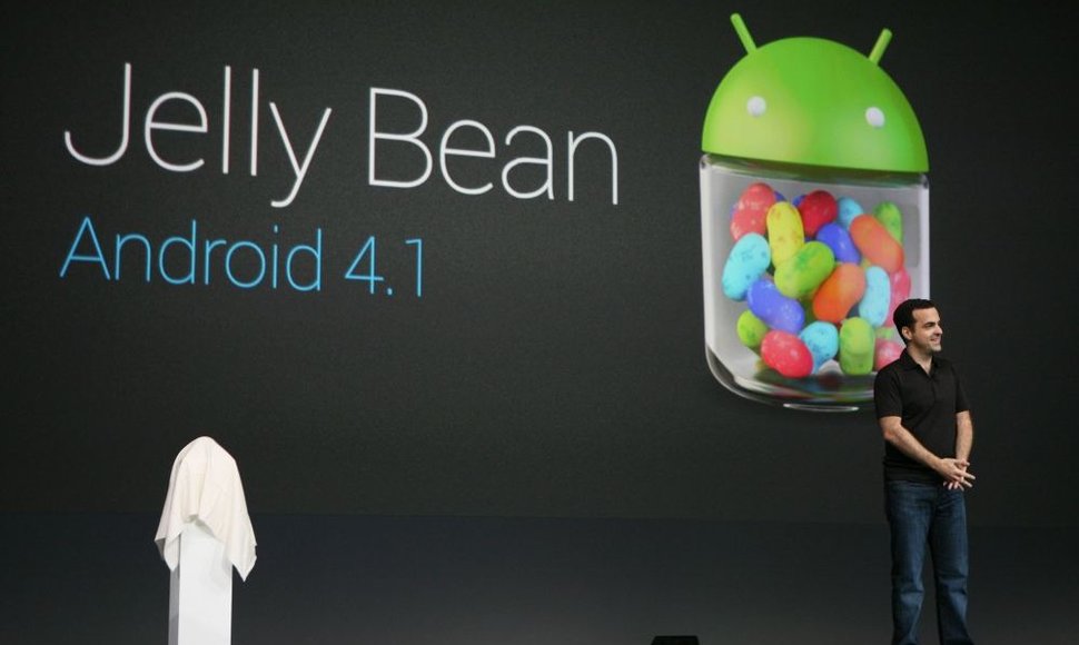 Operacinės sistemos „Android 4.1“ („Jelly Bean“) pristatymo akimirka