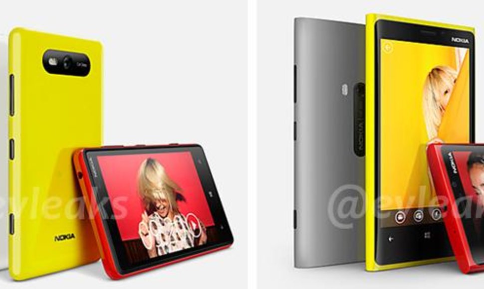 Internete nutekėjo tariamos „Nokia Lumia 820“ (k.) ir „Lumia 920“ nuotraukos.