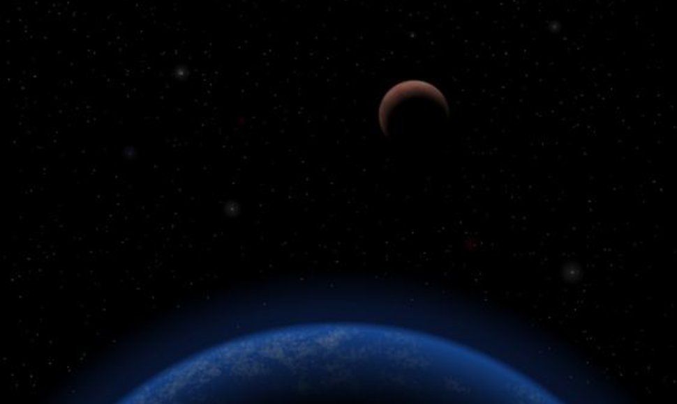 Menininko vizualizacija, kaip gali atrodyti žvaigždė Tau Ceti ir aplink ją skriejančios planetos