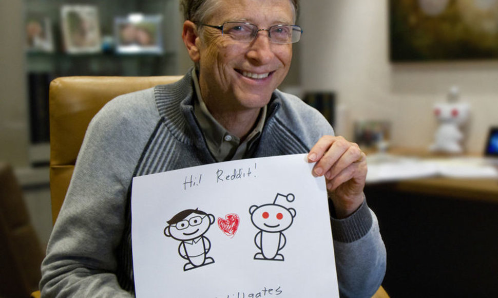 „Microsoft“ įkūrėjas ir valdybos pirmininkas Billas Gatesas atsakinėjo į socialinio tinklo „Reddit“ lankytojų klausimus.