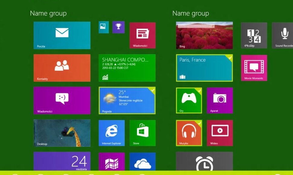 Atnaujintoje „Windows 8“ versijoje bus galima pasirinkti programų „plytelių“ dydį.