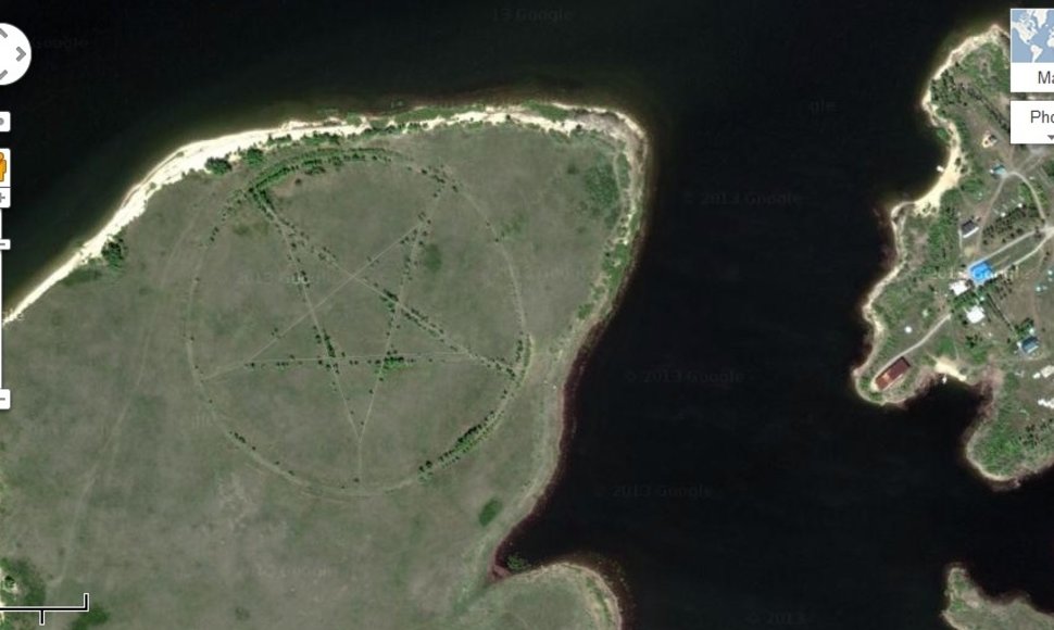 „Google Maps“ naršytojai Kazachstano pasienyje netoli Čeliabinsko rado milžinišką pentagramą