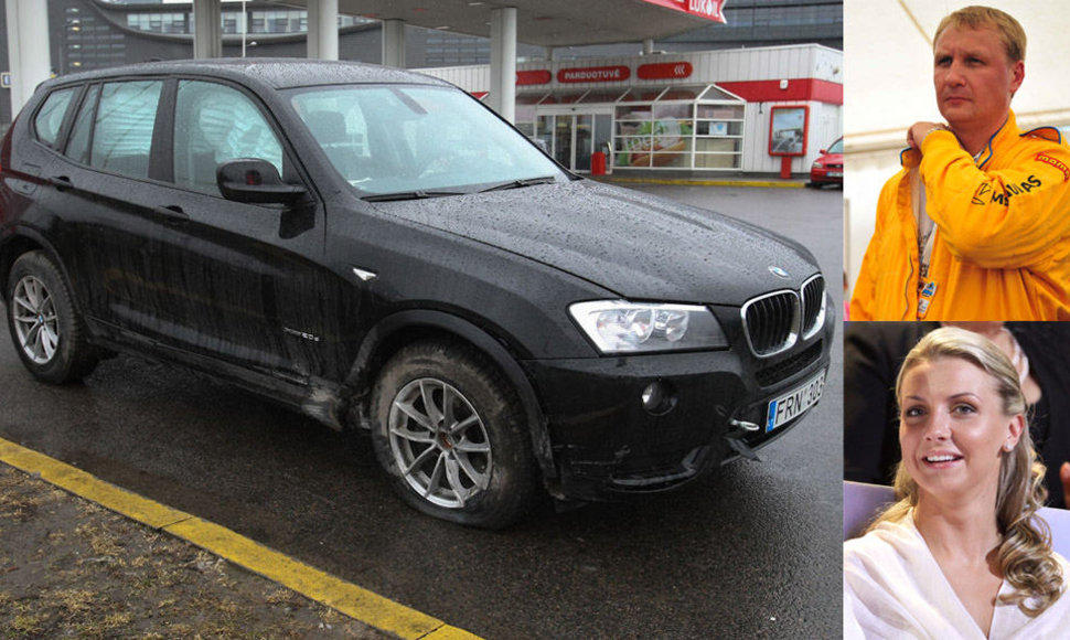 Automobiliu BMW X3, kurį kovo 29-osios naktį apgadino Andrius Šedžius, dažniausiai važinėdavosi jo mylimoji Monika Kvietkutė.