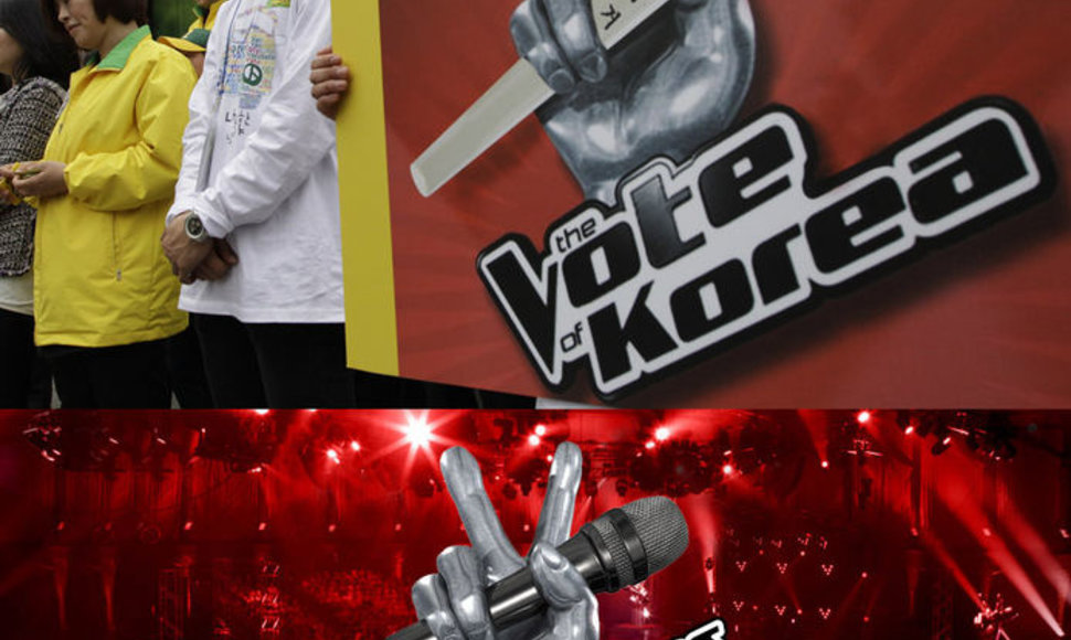 Daugelyje pasaulio šalių, taip pat ir Lietuvoje, rengiamo formato „The Voice of…“ logotipas Pietų Korėjoje buvo pritaikytas rinkimams.