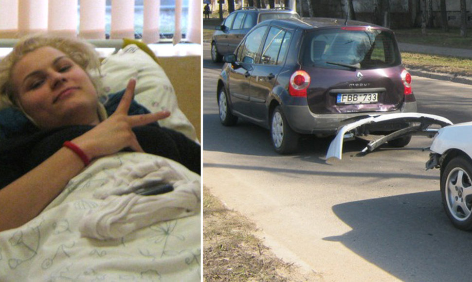 Erika Astrauskaitė po avarijos atsidūrė ligoninėje