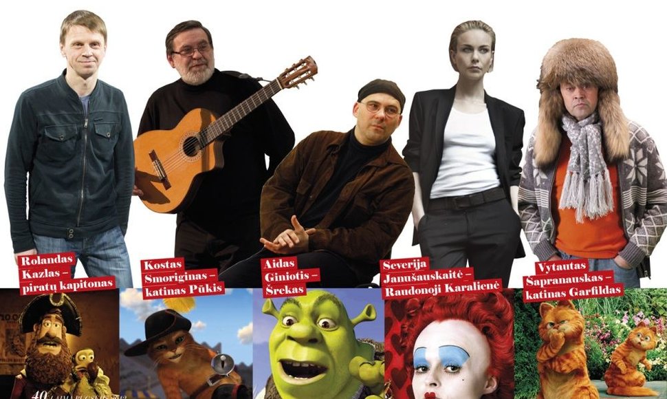 Aktoriai lietuviškai įgarsinę įvairius personažus animaciniuose filmuose 