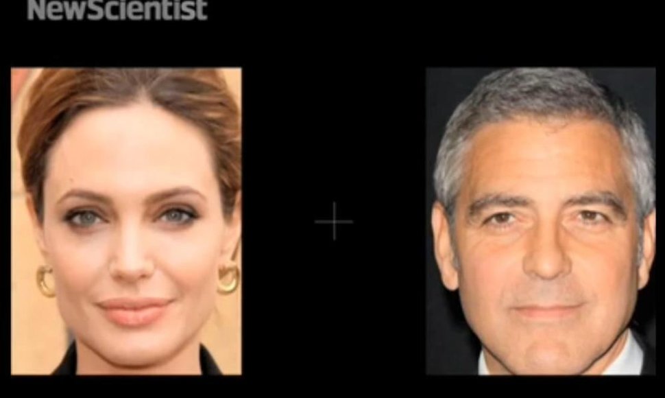 Angelina Jolie ir George'as Clooney. Neįtikėtina, tačiau gražių ir simpatiškų žmonių veidai, žvelgiant į juos tam tikru kampu, gali virsti pabaisų fizionomijomis.