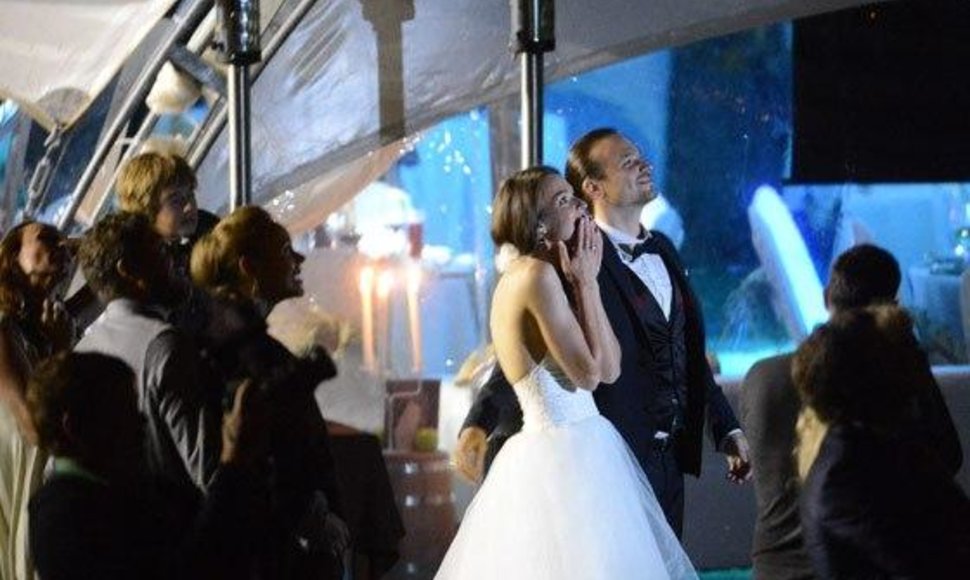 Agnija Ditkovskytė ir Aleksejus Čadovas jų vestuvių šventėje
