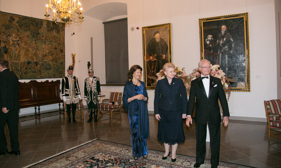 Švedijos karalius Carlas XVI Gustafas, karalienė Silvija ir Dalia Grybauskaitė