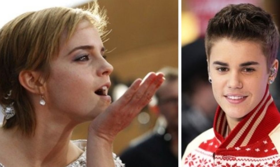 Emma Watson ir Justinas Bieberis