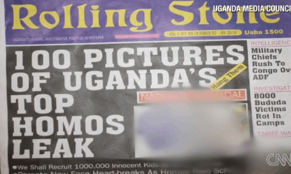 Ugandos laikraštis, paviešinęs homoseksualių šalies žmonių sąrašą