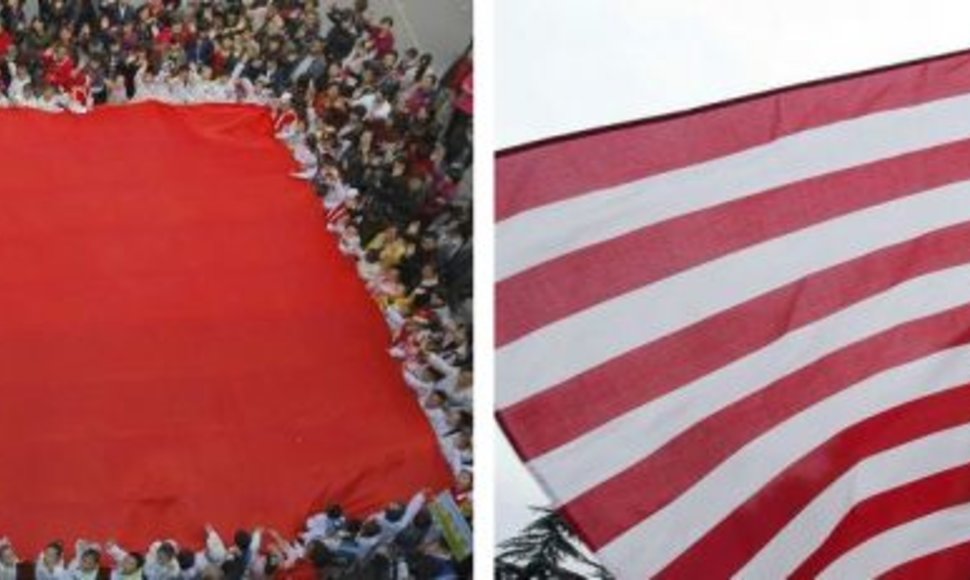 Kinijos ir Jungtinių Valstijų vėliavos