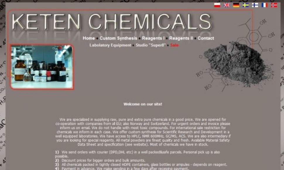 Sulaikytam Lenkijos piliečiui priklauso internetinė įmonė „Keten Chemicals“