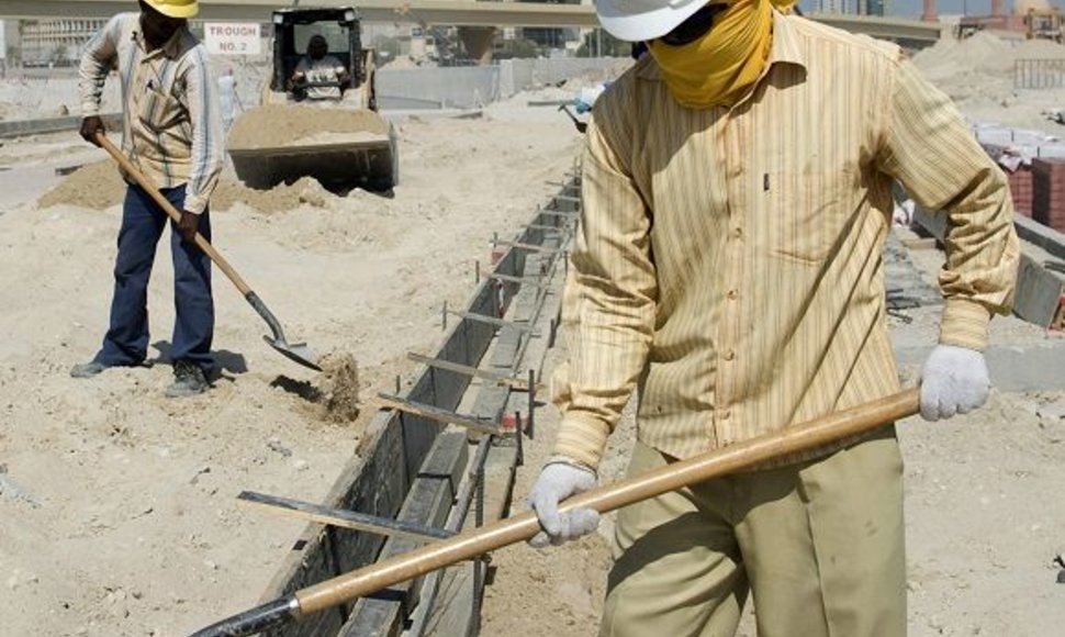 Statybų darbininkai Dubajuje