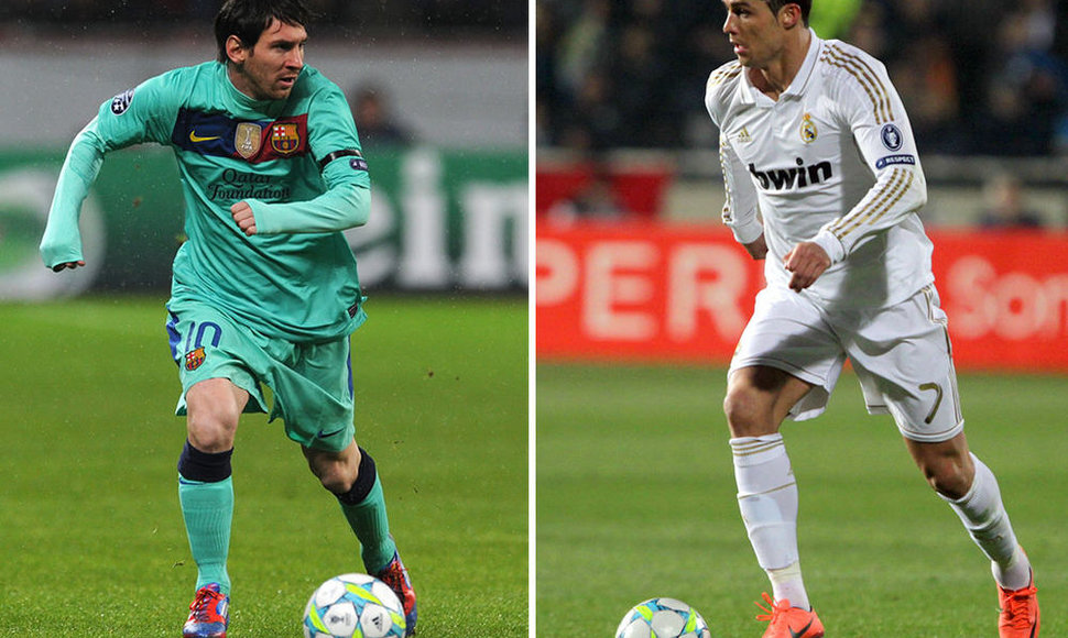Lionelis Messi prieš Cristiano Ronaldo.