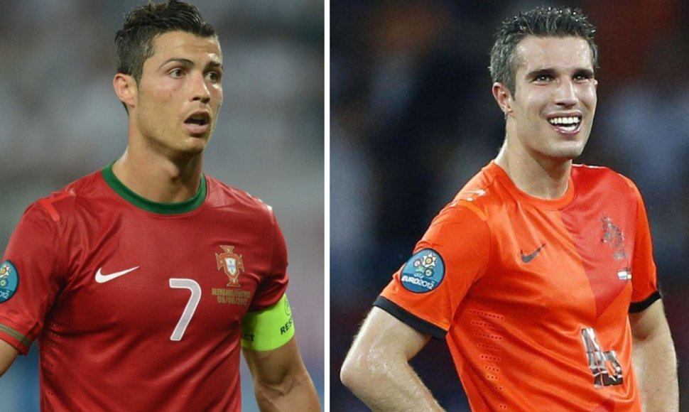 Cristiano Ronaldo ir Robinas van Persie.