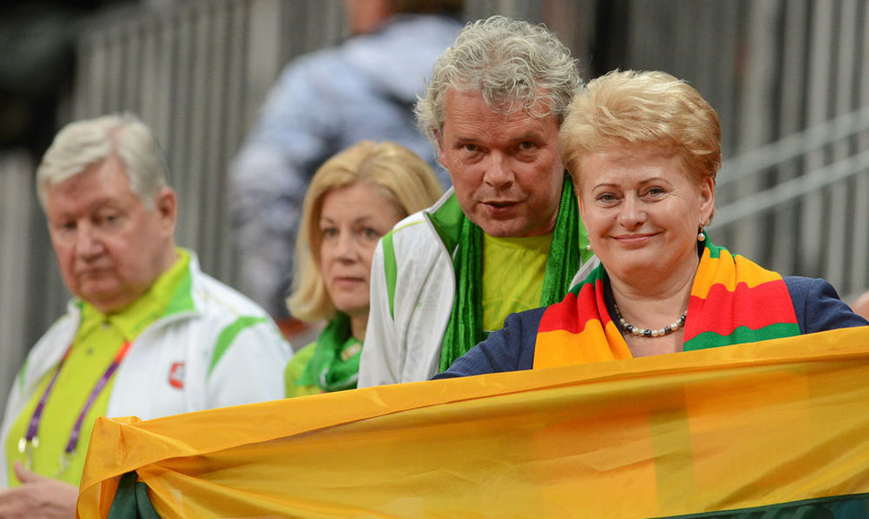 Prezidentė Dalia Grybauskaitė gyvai stebėjo kelis sportininkų startus Londono olimpiadoje.