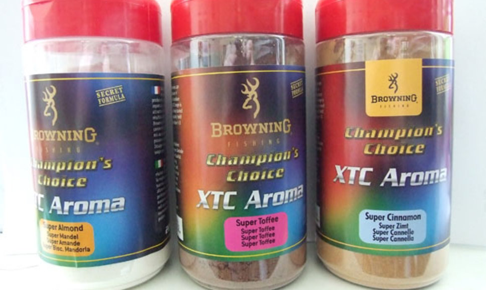  „Browning XTC Aroma“ birūs aromatų mišiniai skirti suteikti jaukui karpines žuvis prie masalo viliojantį kvapą. 