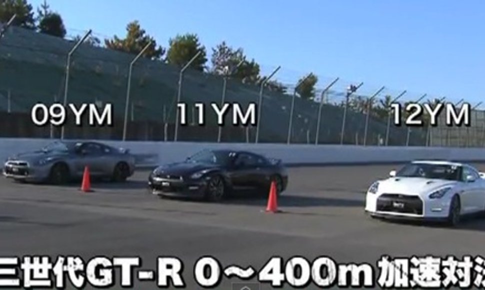 Trys „Nissan GT-R“ – kuris greičiausias?