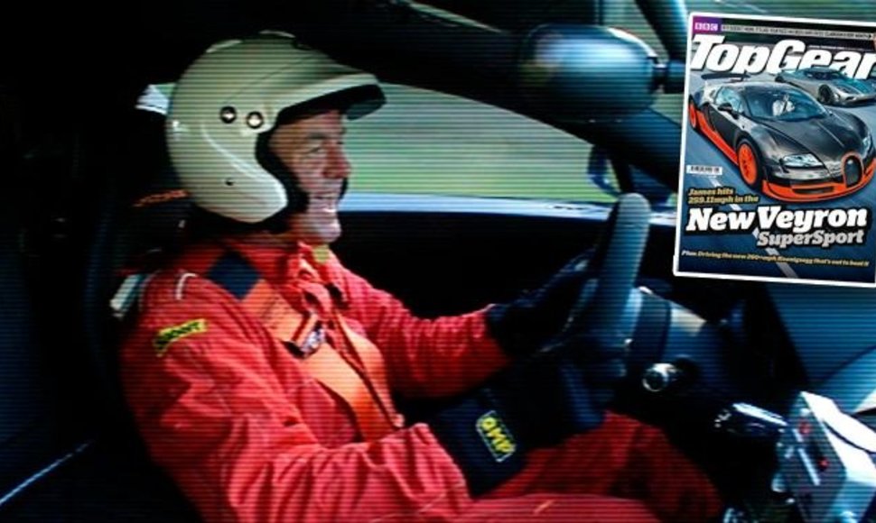 Jamesas May už „Veyron SuperSport“ vairo