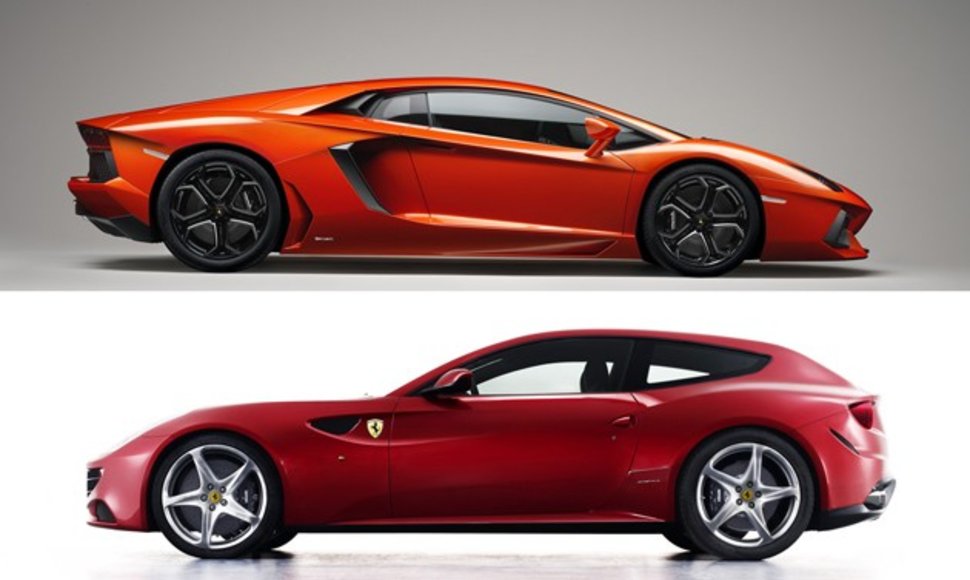 „Ferrari FF“ ir „Lamborghini Avendator“