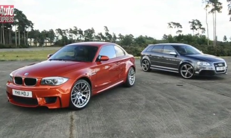 BMW 1 serijos M kupė ir „Audi RS3“