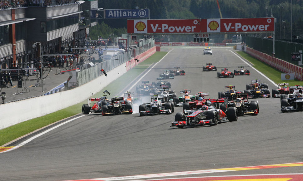 „Formulės-1“ Belgijos GP lenktynių akimirka