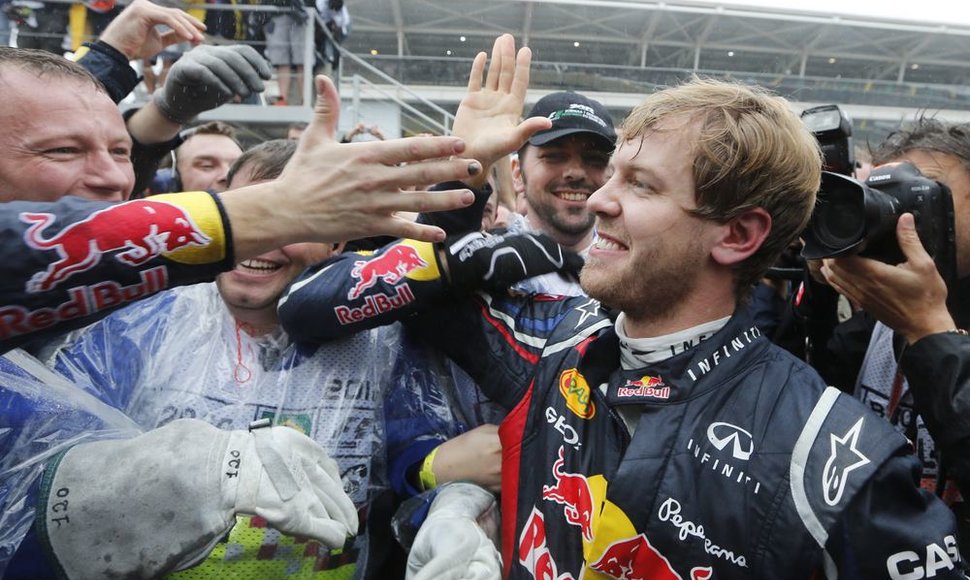 2012-ųjų F-1 čempiono Sebastiano Vettelio triumfas