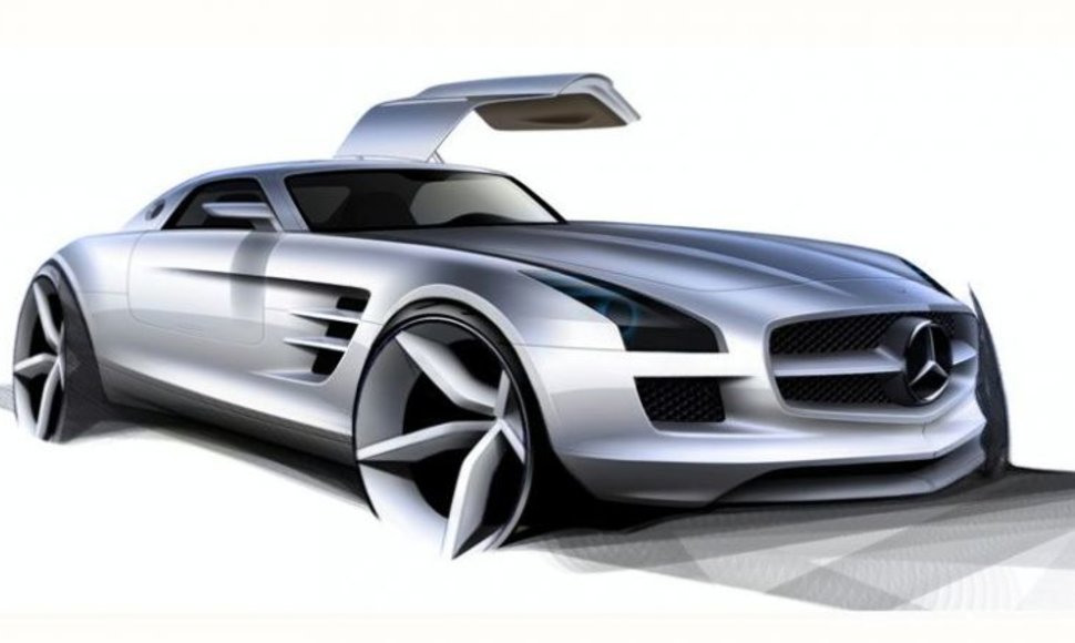 „Mercedes-Benz SLS AMG Gullwing“ taps „McLaren SLR“ įpėdiniu