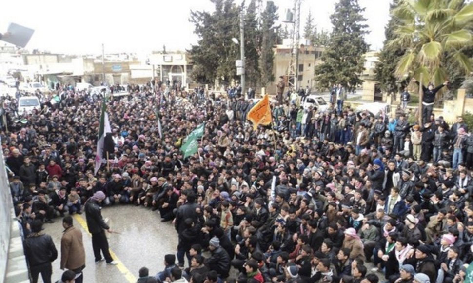 Protestuotojai Sirijoje