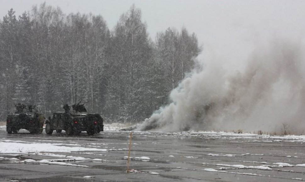 Pratybų Kazlų Rūdos poligone akimirka