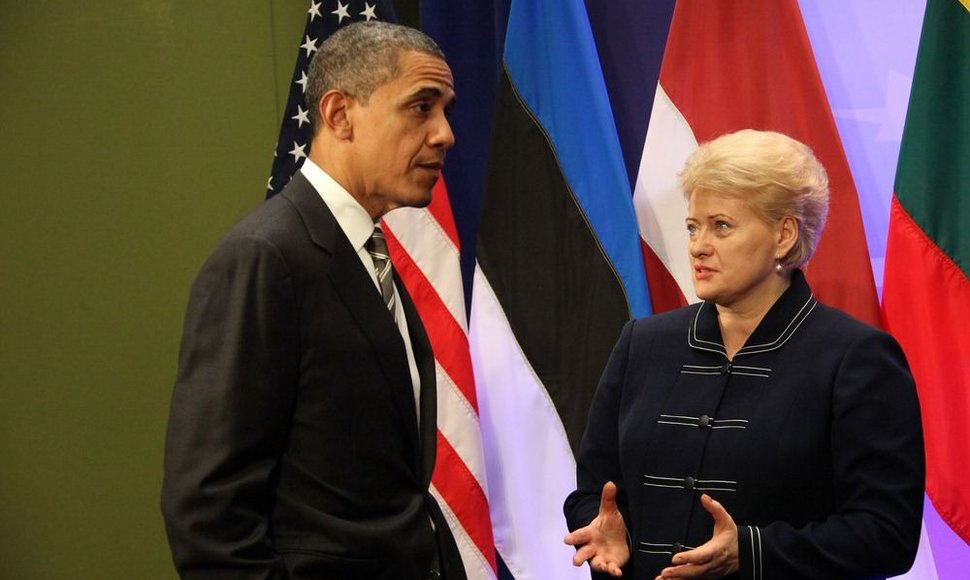 JAV prezidentas Barackas Obama ir Lietuvos prezidentė Dalia Grybauskaitė
