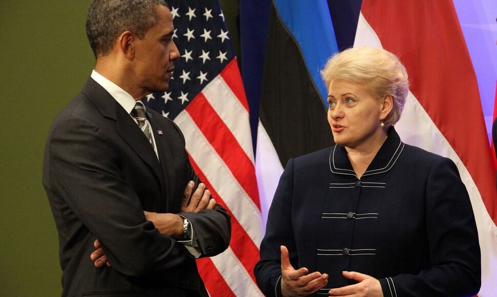 JAV prezidentas Barackas Obama ir Lietuvos prezidentė Dalia Grybauskaitė