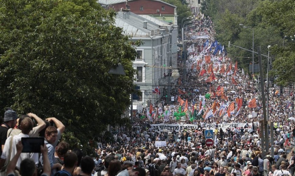 Minia protestuotojų Maskvoje