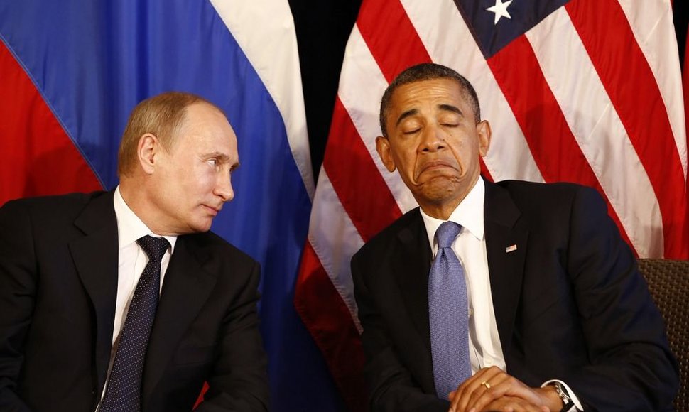 Rusijos prezidentas Vladimiras Putinas ir JAV prezidentas Barackas Obama