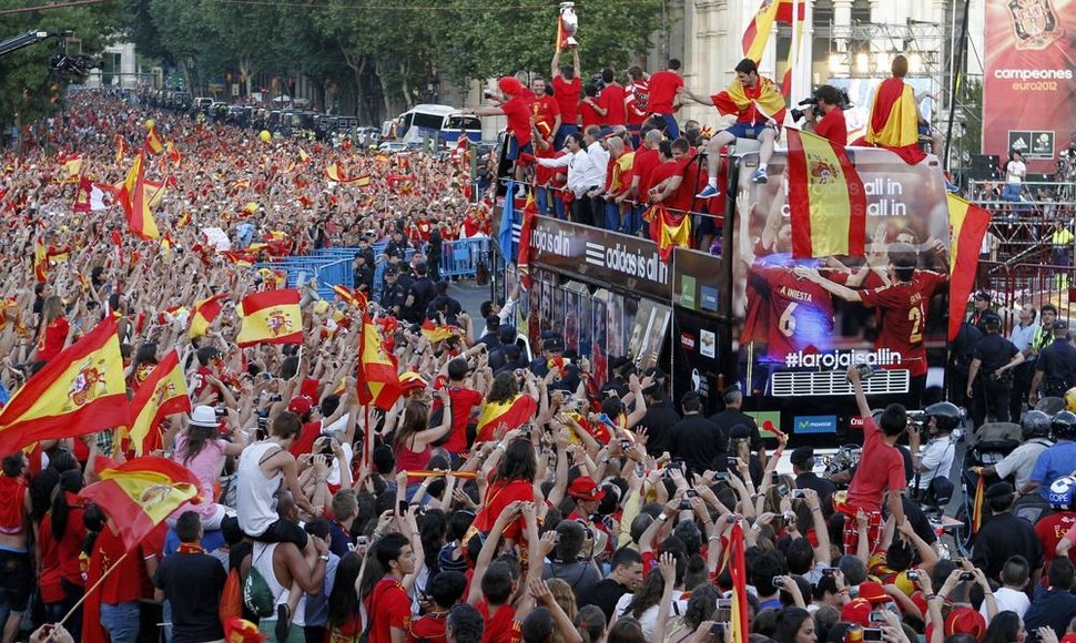 Ispanijos futbolo rinktinės sutiktuvės Madride