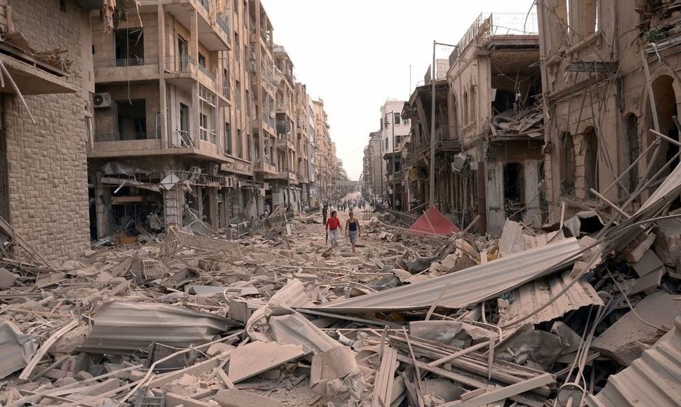 Sprogimo padariniai Alepo mieste
