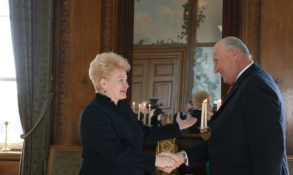 Dalia Grybauskaitė ir Norvegijos karalius Haraldas V