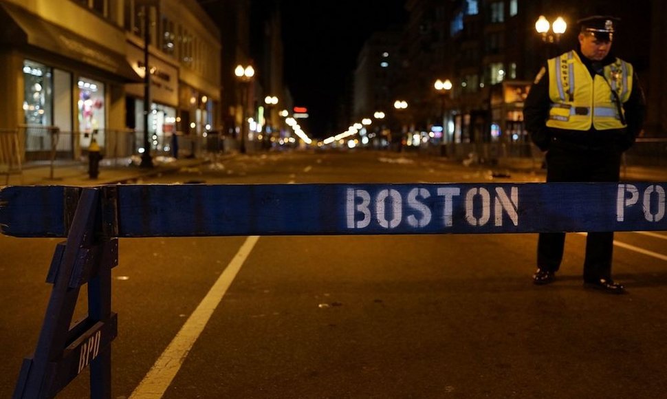 Bostono policijos aptverta įvykio vieta