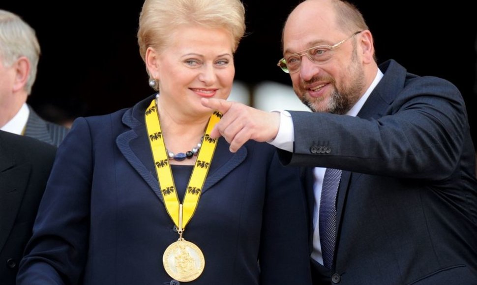 Dalia Grybauskaitė ir Europos Parlamento prezidentas Martinas Schulzas