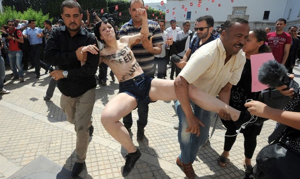 „Femen“ aktyvisčių protestas Tunise
