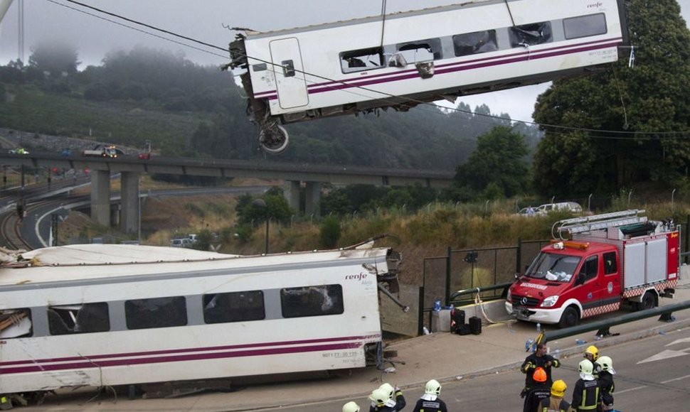 Traukinio katastrofa šiaurės Ispanijoje, šalia Santiago de Compostela 