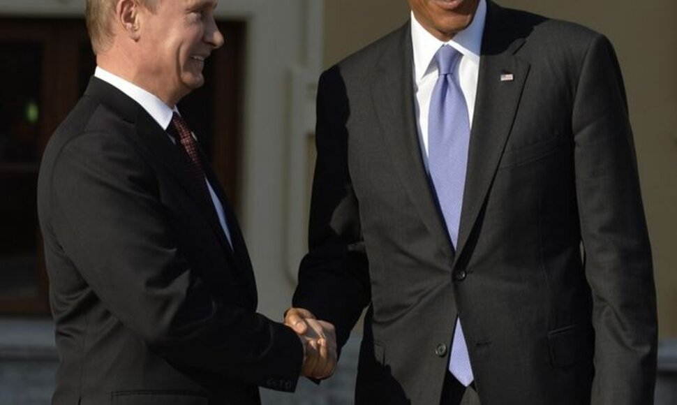 Rusijos prezidentas Vladimiras Putinas ir JAV prezidentas Barackas Obama