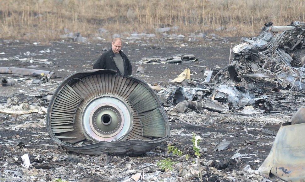 Numušto „Malaysia Airlines“ lėktuvo nuolaužos Donecke, Ukrainoje.