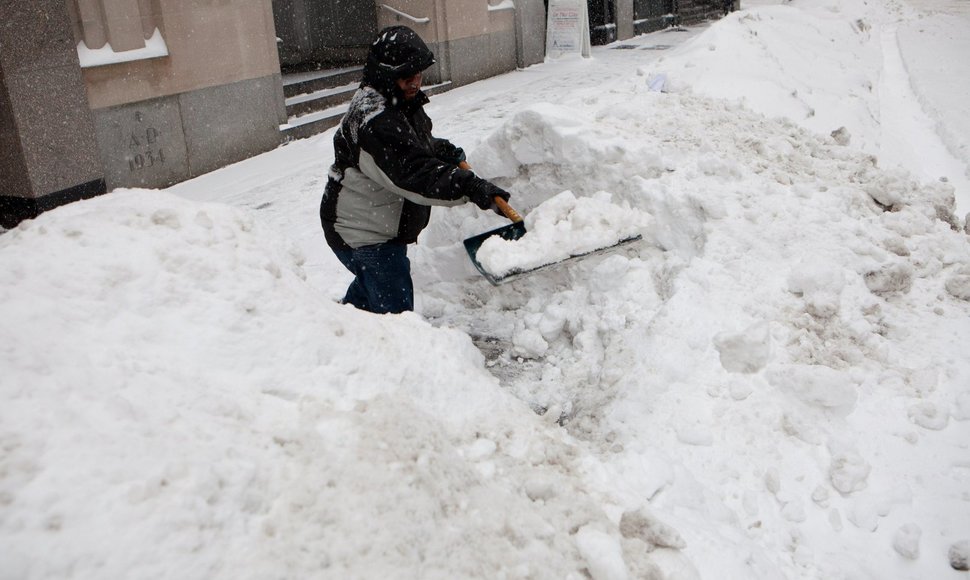 Bostone iškrito rekordinis sniego kiekis