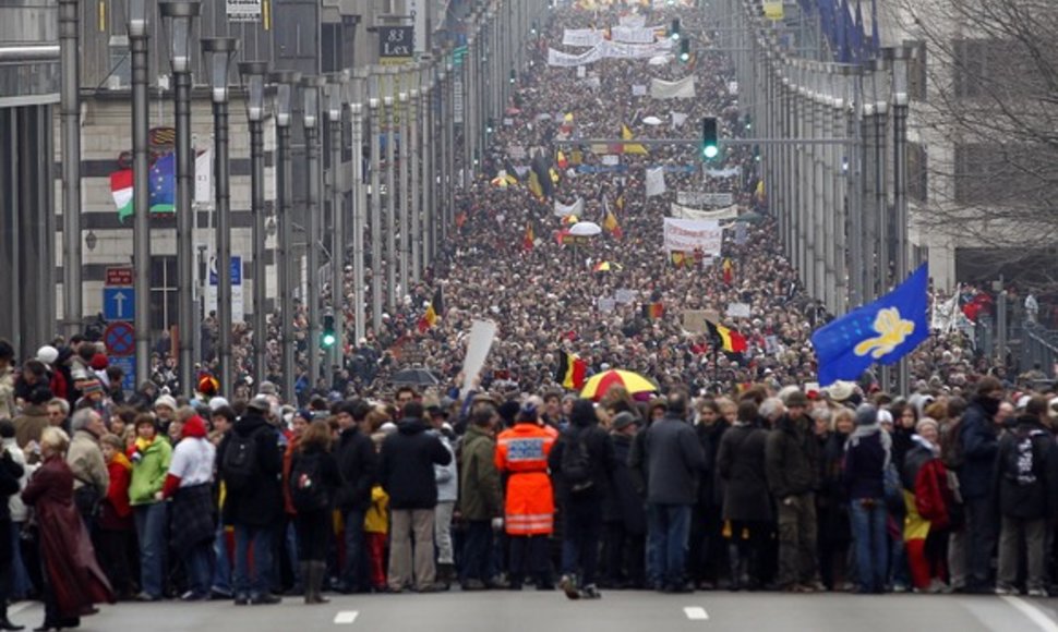 Minia žmonių Briuselyje