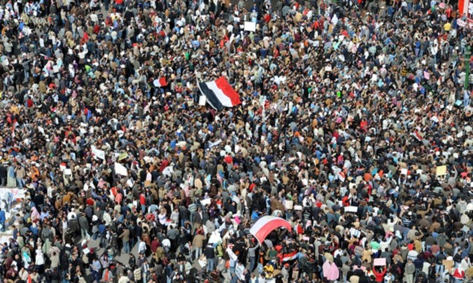 Protestuotojai Tahriro aikštėje