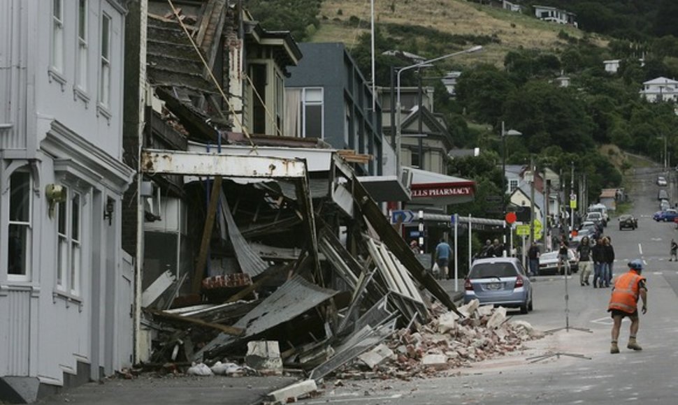 Žemės drebėjimo padariniai Naujojoje Zelandijoje.